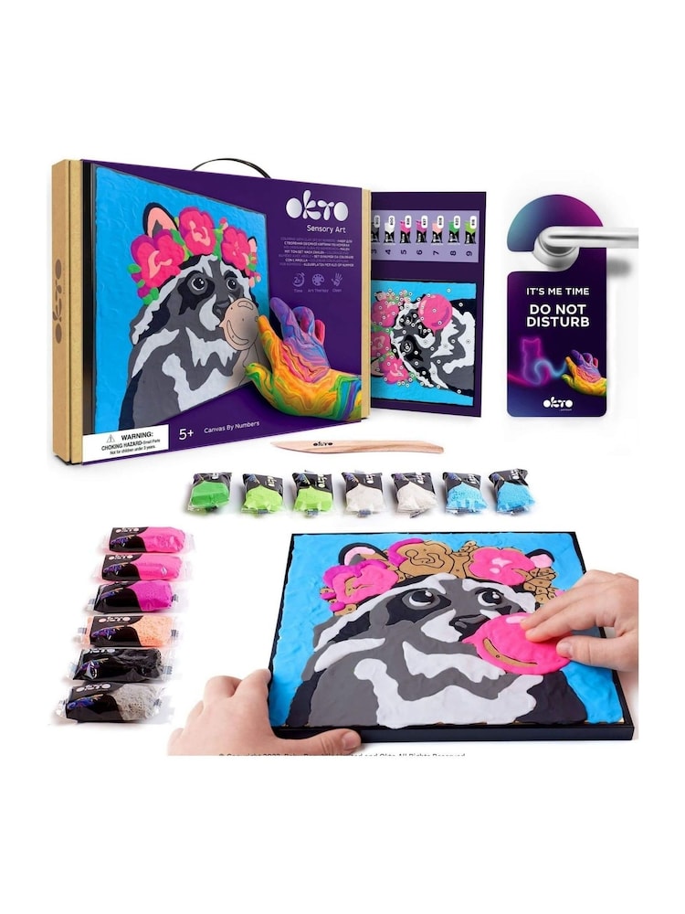 OKTO Clay Sensory Air Clay Painting by Numbers - Raccoon - Image 1 of 5