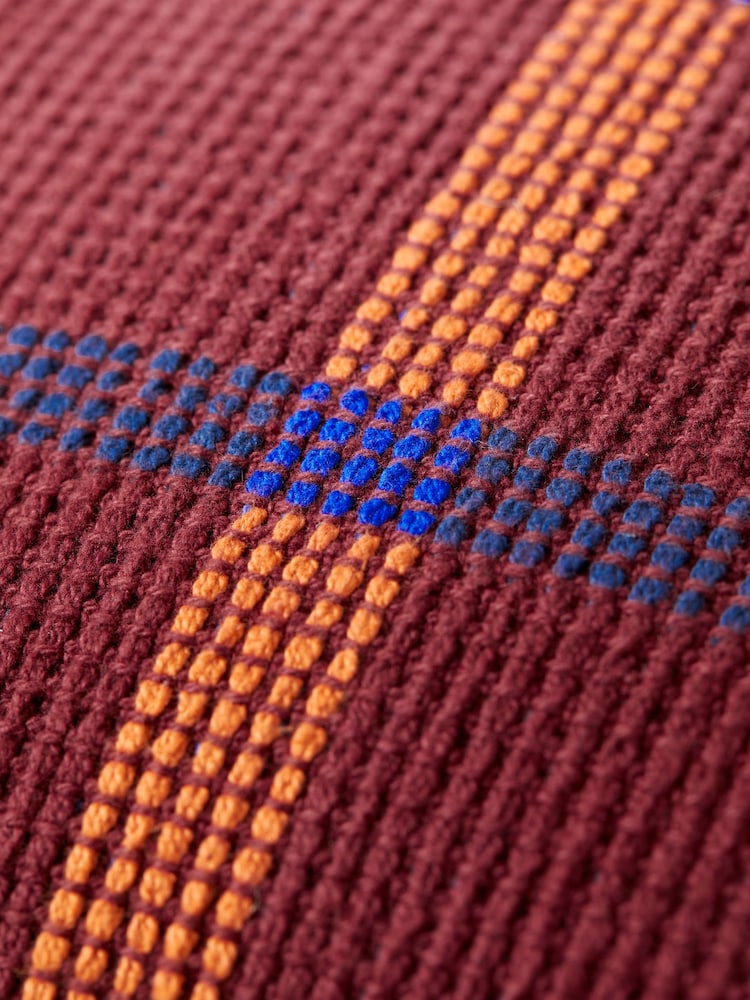 MADE.COM Textured Woven Cale Cotton Geo Cushion - Image 6 of 6