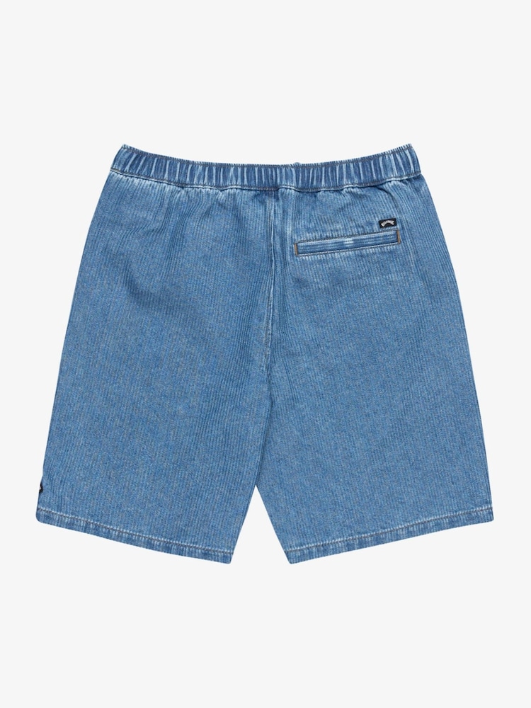 Billabong Blue Larry Cord Denim Shorts - Image 2 of 2
