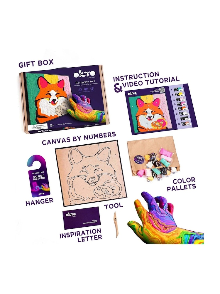 OKTO Clay Sensory Air Clay Painting by Numbers Fox - Image 5 of 5