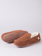 Lakeland Leather Brown Mens Sheepskin Slip-On Moccasins - Image 3 of 3