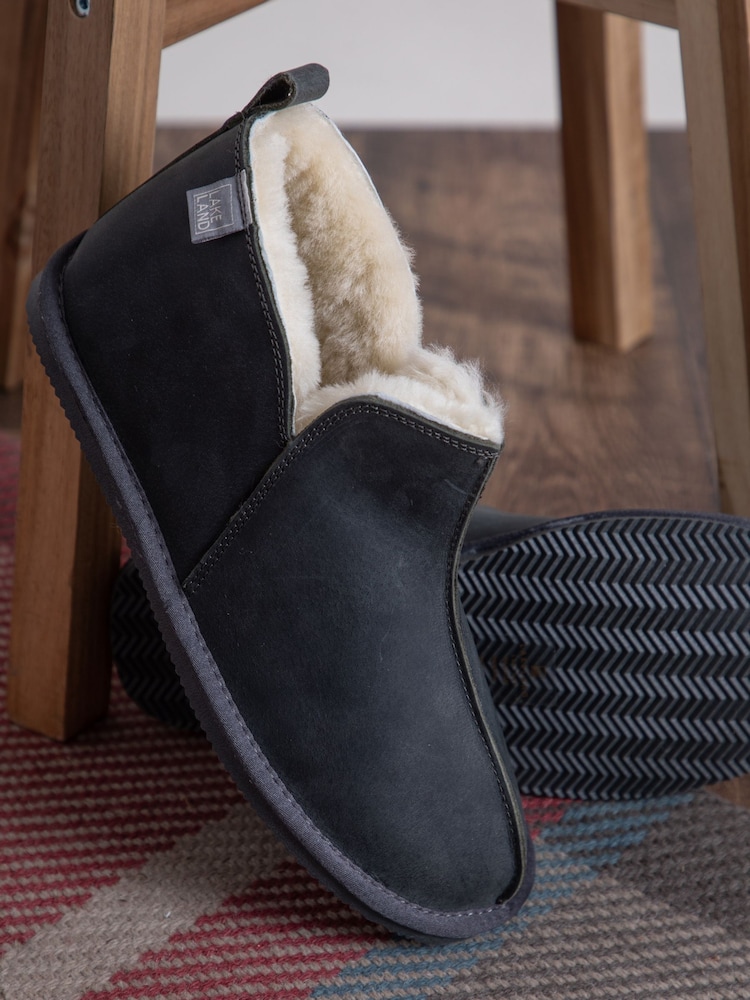 Lakeland Leather Grey Mens Slipper Boots - Image 2 of 6