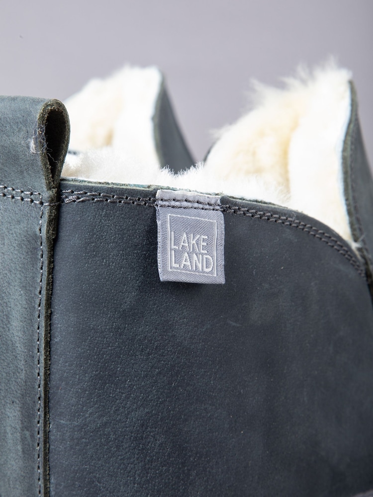 Lakeland Leather Grey Mens Slipper Boots - Image 4 of 6