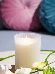 Laura Ashley Pink 550g Decorative White Ceramic Candle Sweet Pea 1 Wick and Freesia - Image 1 of 5