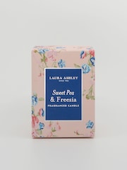 Laura Ashley Pink 550g Decorative White Ceramic Candle Sweet Pea 1 Wick and Freesia - Image 4 of 5