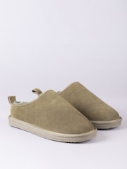 Lakeland Leather Olive Ladies Sheepskin Clog Winter Slippers - Image 4 of 6