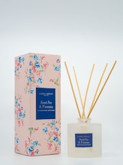 Laura Ashley Pink 100ml Frosted Round Ribbed Glass Diffuser Sweet Pea and Freesia - Image 3 of 5