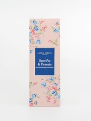 Laura Ashley Pink 100ml Frosted Round Ribbed Glass Diffuser Sweet Pea and Freesia - Image 4 of 5