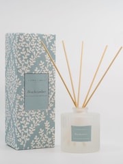 Laura Ashley Blue 100ml Frosted Round Ribbed Glass Diffuser Beachcomber - Image 3 of 5