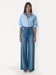 Paige Blue Harper 30IN Wide Leg Jeans - Image 5 of 7