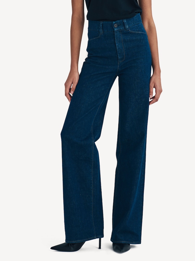 Paige Blue Sasha Wide Leg Back Notch Jeans - Image 1 of 2