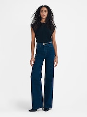 Paige Blue Sasha Wide Leg Back Notch Jeans - Image 2 of 2
