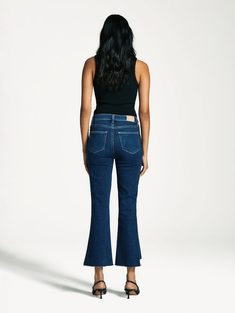 Paige Blue Claudine Crop Raw Hem Straight Jeans - Image 2 of 6