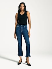 Paige Blue Claudine Crop Raw Hem Straight Jeans - Image 4 of 6