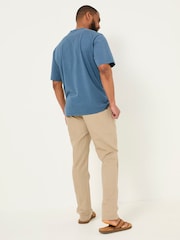 Natural - FatFace Cotton Linen Straight Pull on Trousers - Imagen 2 de 8