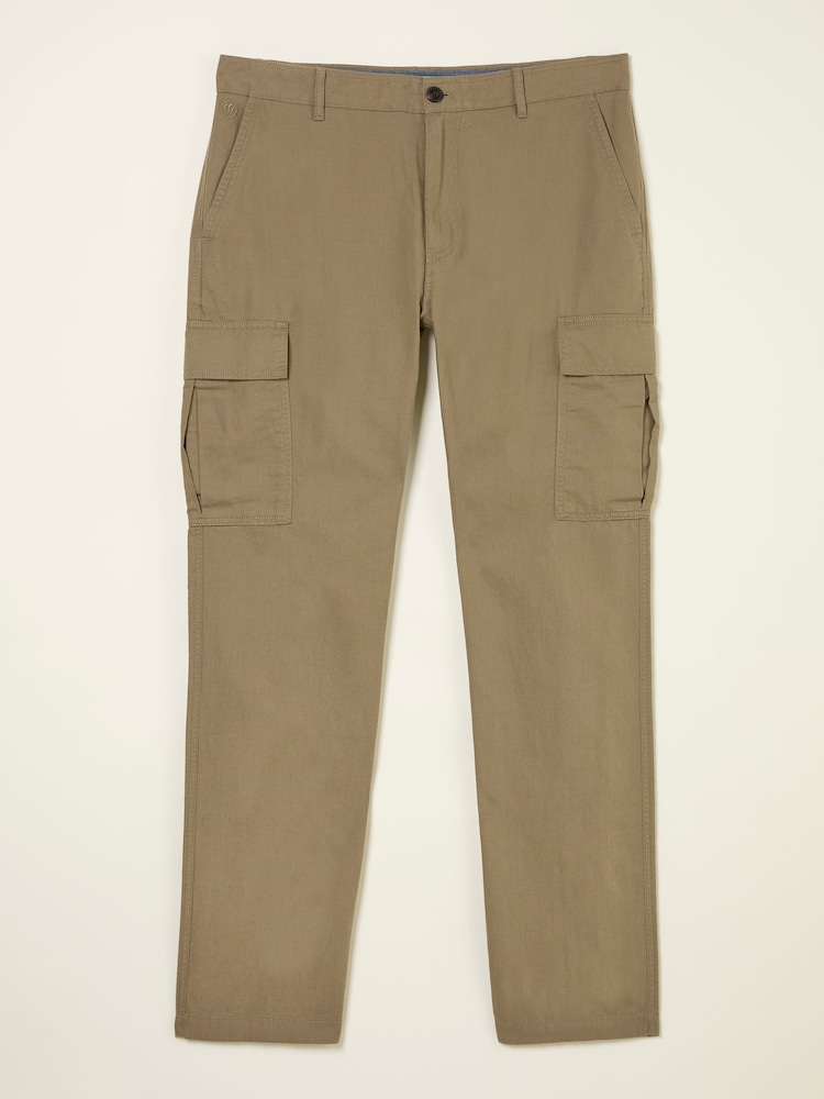 FatFace Stone Cotton Linen Cargo Trousers - Image 1 of 1