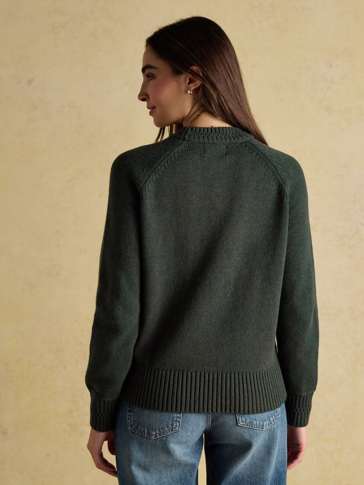 Joules Rutland Green Intarsia 4x4 Cotton Rich Knitted Jumper - Image 2 of 9 Joules Rutland Green Intarsia 4x4 Cotton Rich Knitted Jumper - Image 2 of 9