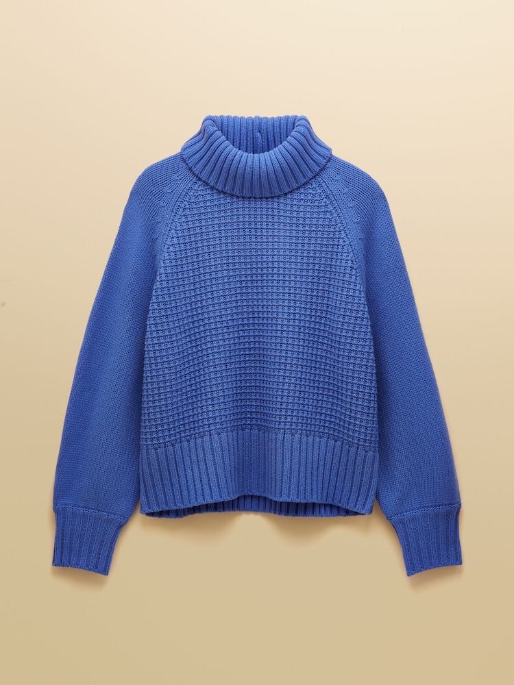 Joules Cary Blue Knitted Jumper with Detachable Roll Neck - Image 9 of 9 Joules Cary Blue Knitted Jumper with Detachable Roll Neck - Image 9 of 9