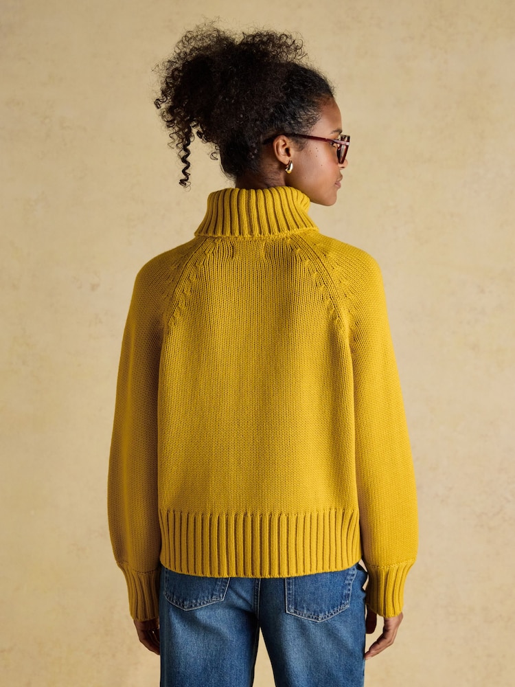 Joules Cary Yellow Knitted Jumper with Detachable Roll Neck - Image 2 of 10 Joules Cary Yellow Knitted Jumper with Detachable Roll Neck - Image 2 of 10