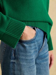 Joules Alexandra Green Blanket Stitch Jumper - Image 4 of 7