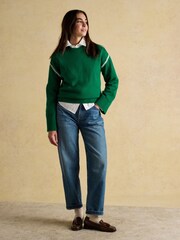 Joules Alexandra Green Blanket Stitch Jumper - Image 6 of 7