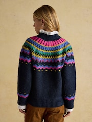 Joules Charlie Navy Fairisle Knitted Jumper - Image 2 of 8