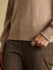 Joules Enid Oatmeal High Neck Jumper - Image 5 of 5