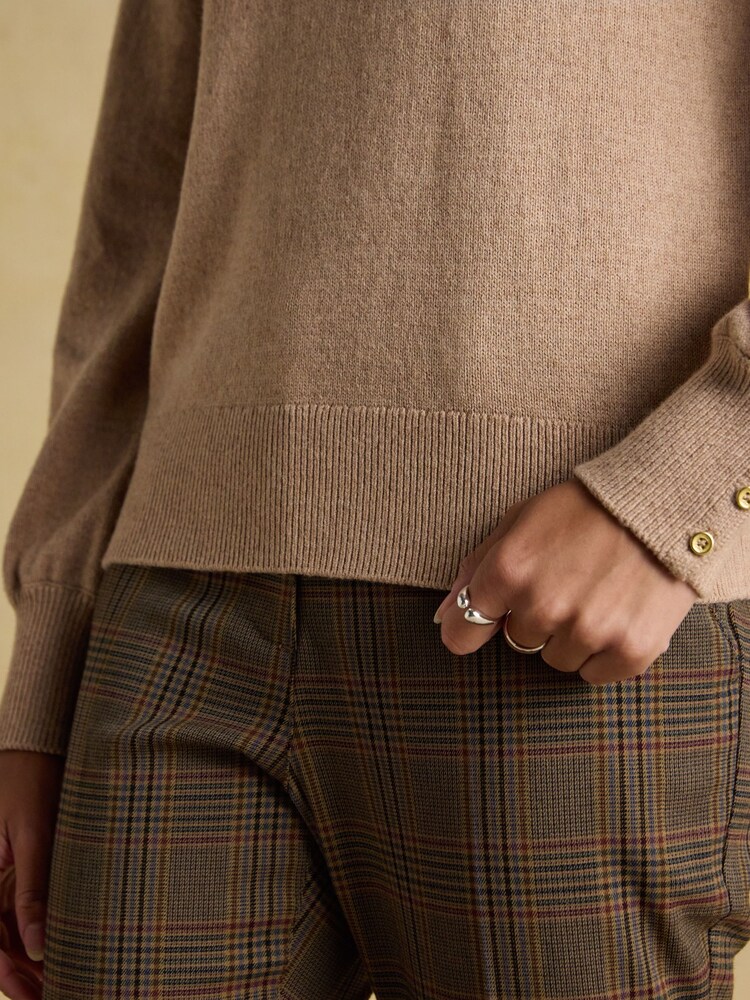 Joules Enid Oatmeal High Neck Jumper - Image 5 of 5