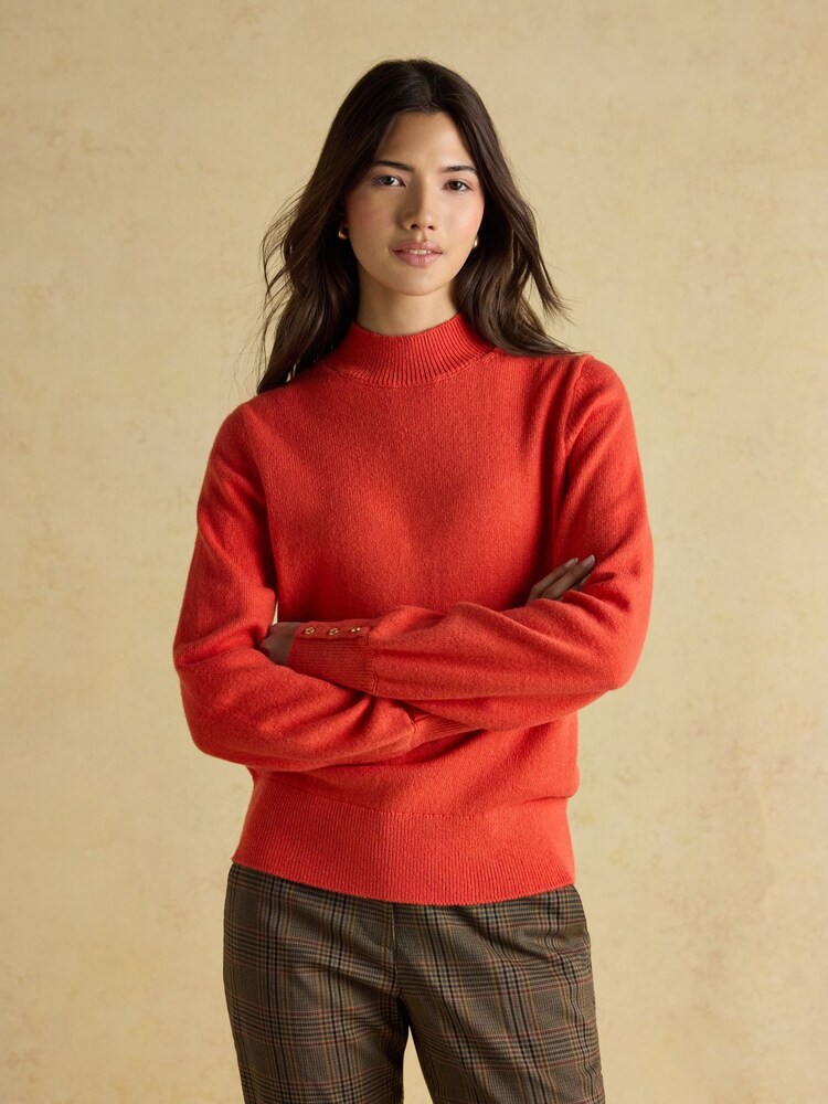 Joules Enid Orange High Neck Jumper - Image 1 of 7