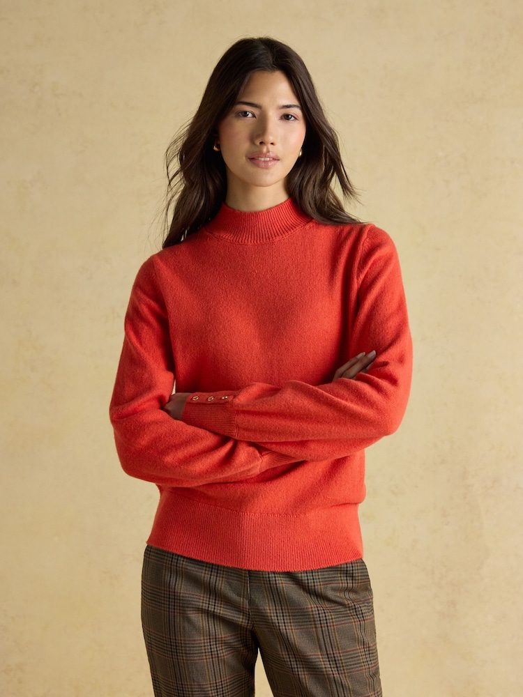 Joules Enid Orange High Neck Jumper - Image 1 of 7 Joules Enid Orange High Neck Jumper - Image 1 of 7