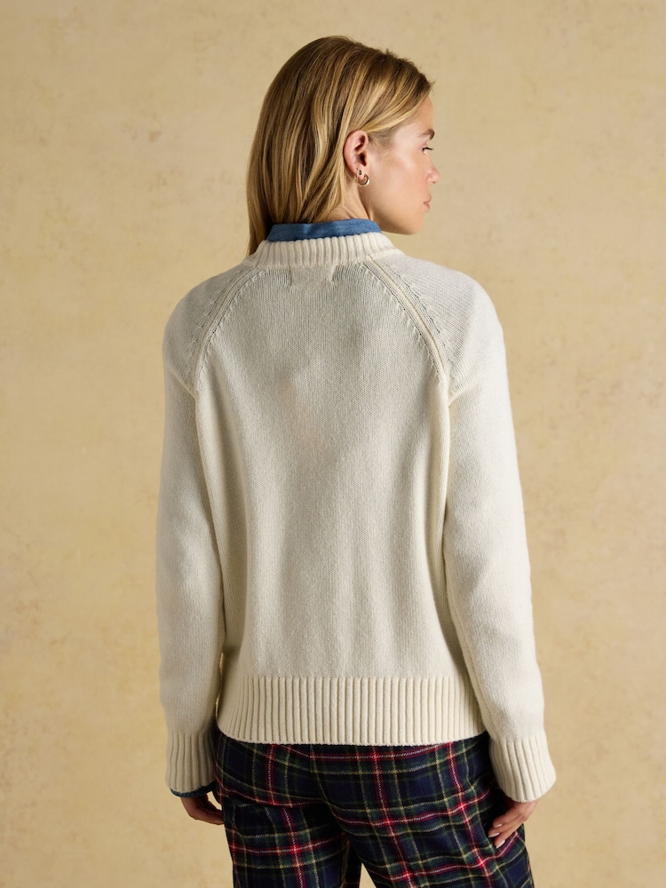 Joules Jonty Skiing Intarsia Cotton-Rich Crew Neck Jumper - Image 2 of 8 Joules Jonty Skiing Intarsia Cotton-Rich Crew Neck Jumper - Image 2 of 8