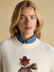 Joules Jonty Skiing Intarsia Cotton-Rich Crew Neck Jumper - Image 4 of 8