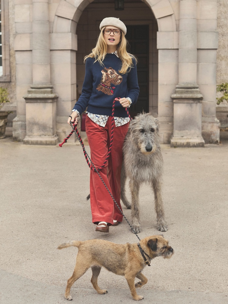 Joules Monty Dog Intarsia Cotton Rich Jumper - Image 2 of 9 Joules Monty Dog Intarsia Cotton Rich Jumper - Image 2 of 9