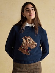 Joules Monty Dog Intarsia Cotton Rich Jumper - Image 3 of 9