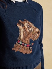 Joules Monty Dog Intarsia Cotton Rich Jumper - Image 5 of 9