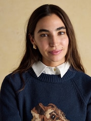 Joules Monty Dog Intarsia Cotton Rich Jumper - Image 7 of 9