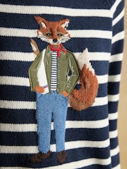Joules Jonty Striped Crew Neck Intarsia Jumper - Image 4 of 7