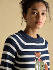 Joules Jonty Striped Crew Neck Intarsia Jumper - Image 5 of 7