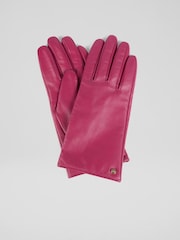 LK Bennett Pink Gina Pink Classic Lkb Stud Gloves - Image 1 of 2