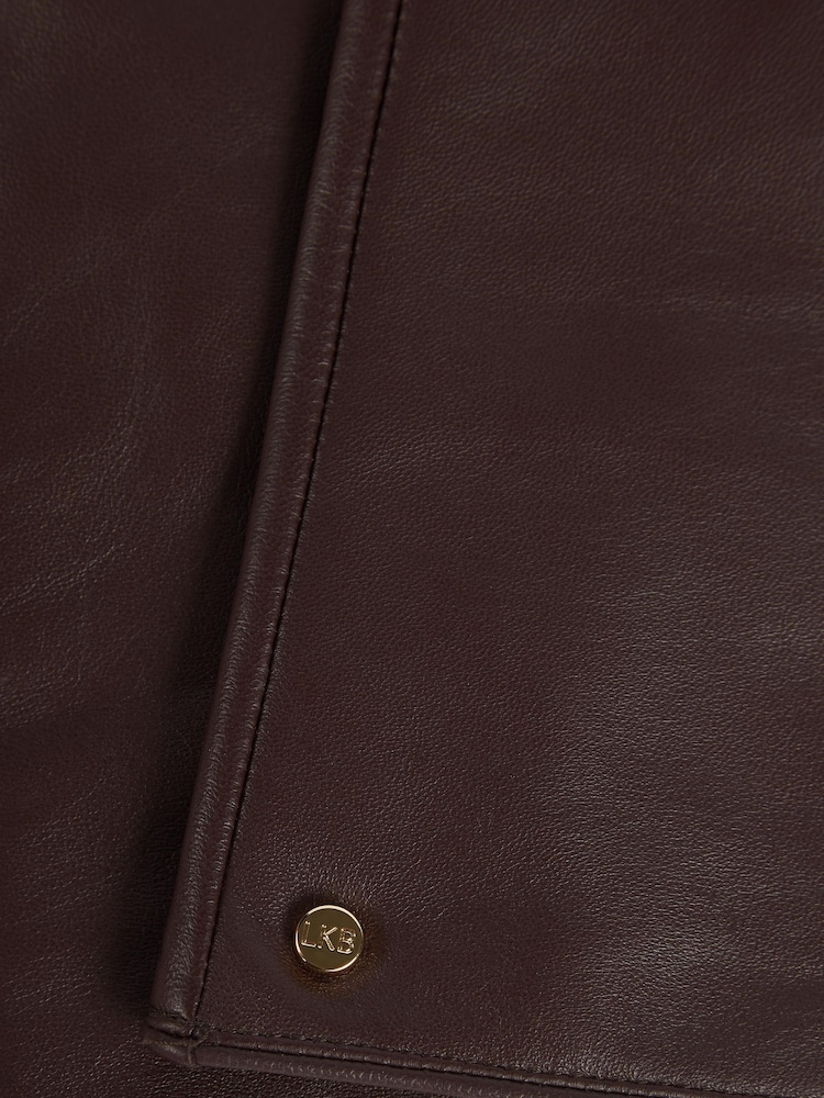 LK Bennett Brown Gina Chocolate Classic Lkb Stud Gloves - Image 2 of 2