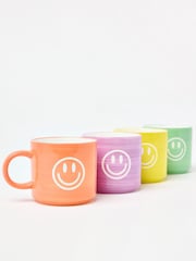 Oliver Bonas Green Happy Face Stacking Mug Set of Four - Image 2 of 5