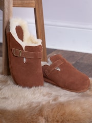 Lakeland Leather Brown Unisex Sheepskin Clog Slippers - Image 1 of 6