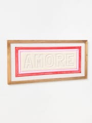 Oliver Bonas Pink Amore Fabric Framed Wall Art - Image 2 of 3