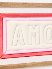 Oliver Bonas Pink Amore Fabric Framed Wall Art - Image 3 of 3