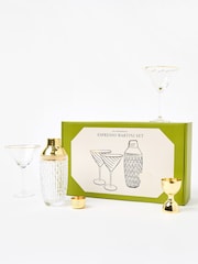 Oliver Bonas Gold Espresso Martini Cocktail Glasses Gift Set - Image 1 of 3