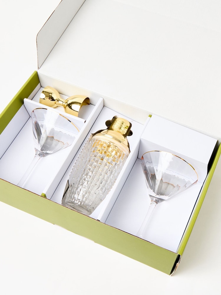Oliver Bonas Gold Espresso Martini Cocktail Glasses Gift Set - Image 3 of 3