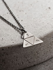 Posh Totty Designs Mens Silver Tone Personalised Prism Necklace - Image 2 of 3