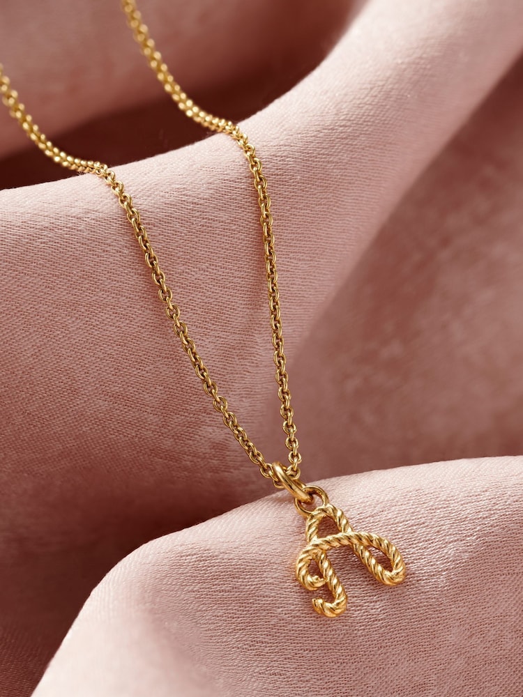 Posh Totty Designs Gold Tone Rope Initial Necklace - Image 1 of 5