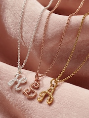 Posh Totty Designs Gold Tone Rope Initial Necklace - Image 2 of 5