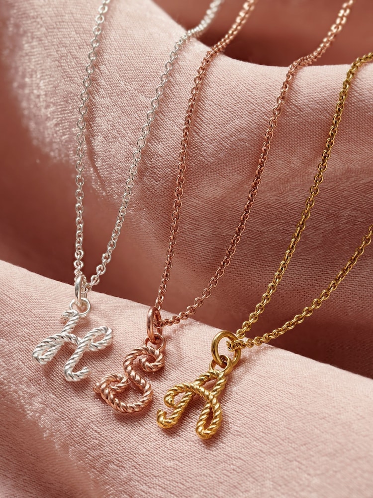 Posh Totty Designs Gold Tone Rope Initial Necklace - Image 2 of 5
